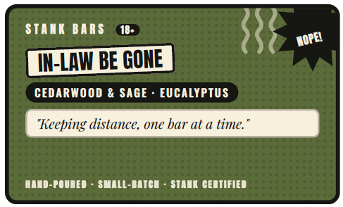 In-Law Be Gone Funny Cedarwood Bar Soap Gift