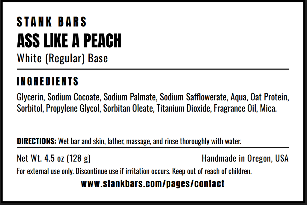 Ass Like a Peach - Handmade Bar Soap Funny Gift, Co-Worker