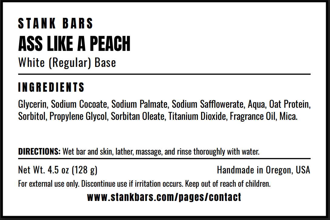 Ass Like a Peach - Handmade Bar Soap Funny Gift, Co-Worker