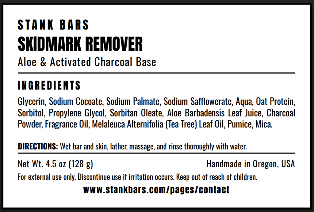 Skidmark Remover Charcoal Bar Soap