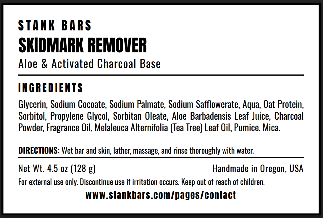 Skidmark Remover Charcoal Bar Soap