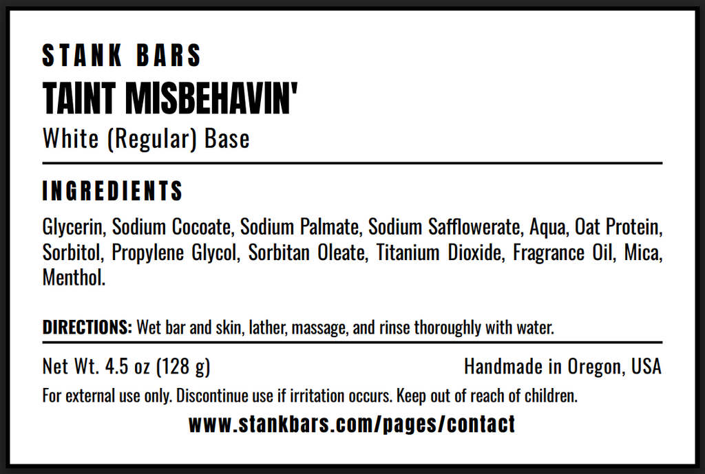 Taint Misbehavin' - Handmade Bar Soap Funny Gift, Co-Worker
