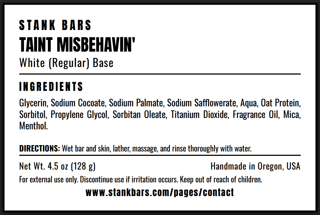 Taint Misbehavin' - Handmade Bar Soap Funny Gift, Co-Worker