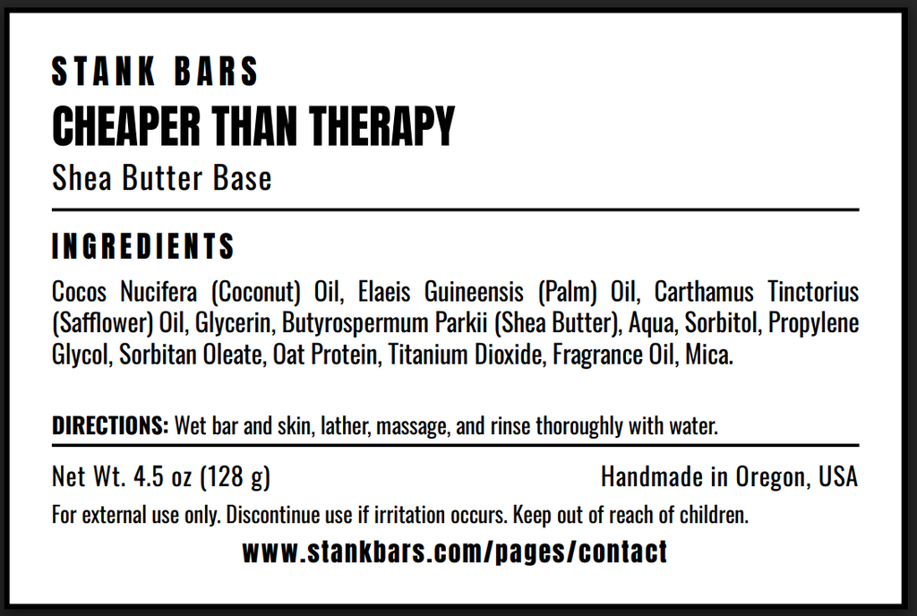 Cheaper Than Therapy - Handmade Bar Soap, Gift