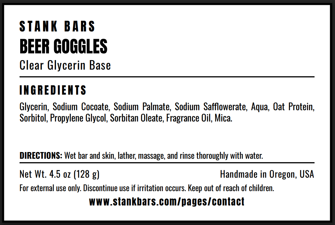 Beer Goggles Bar Soap – Pink Grapefruit & Bourbon